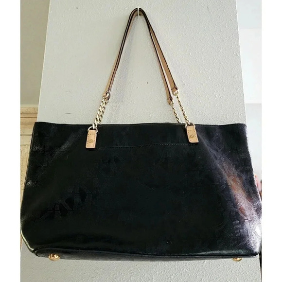 MICHAEL KORS LEATHER BAG BLACK COLOR MONOGRAM - Picture 1 of 6